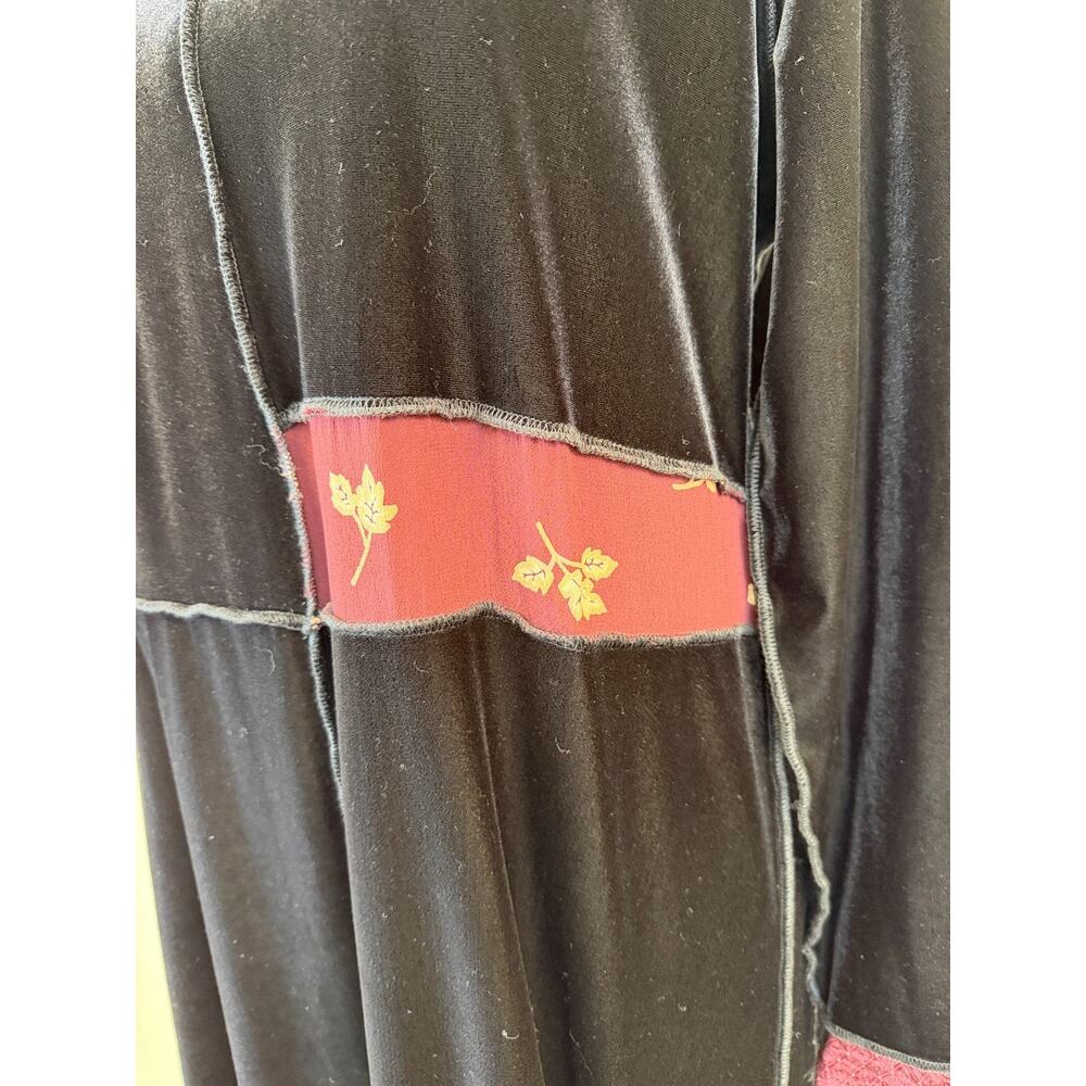 90's Something Old Something New Black Velvet Maxi Dress XL #1-0154 - Picture 7 of 12